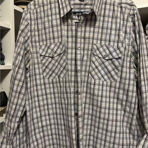Men's Gray Plaid Shirt
